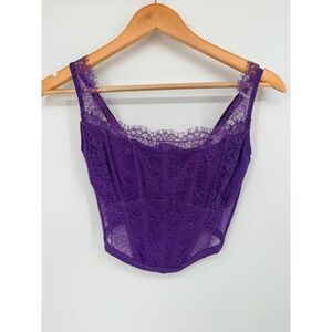 Victorias Secret Dream Angels Purple Lace Corset Top Bustier S-DD NWT